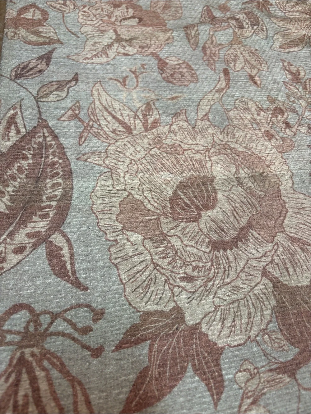 Accent Rug in Light Blue Cream, Tan, Brown- No. slip Backing